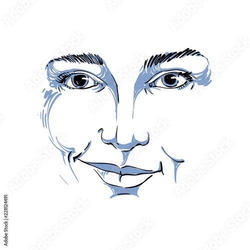 Vector drawing of distrustf...