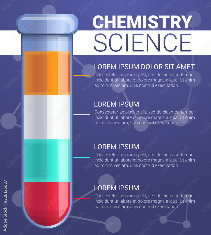 Structure of test tube substance concept background. Cartoon
