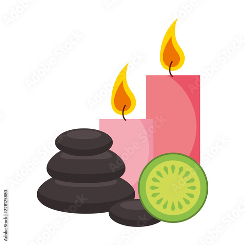 hot stones candles and fruit spa healthy