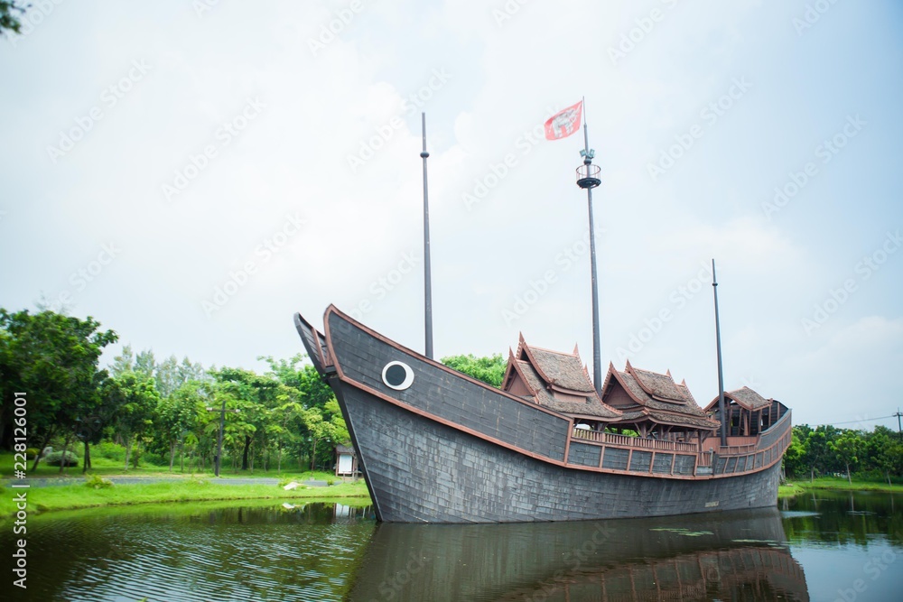 Wooden boat in water