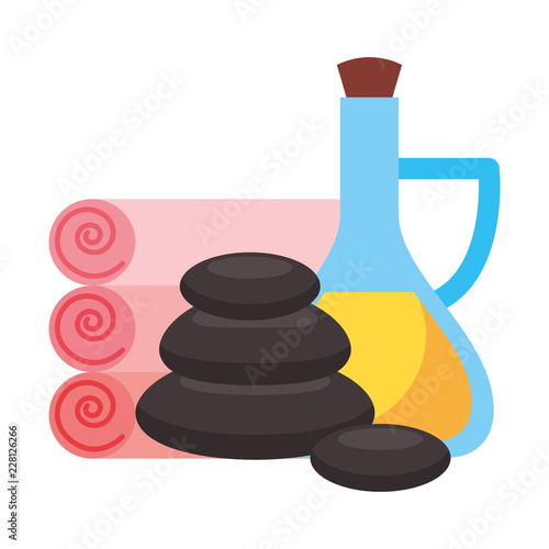 towels stone and massage oil spa healthy