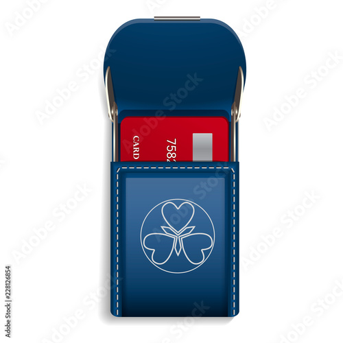 Credit card pocket icon. Realistic illustration of credit card pocket vector icon for web design