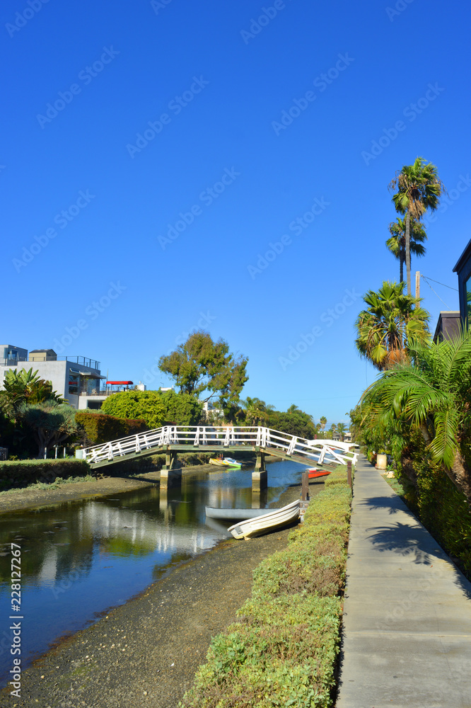 Venice Canals Quarter in Los Angeles California USA