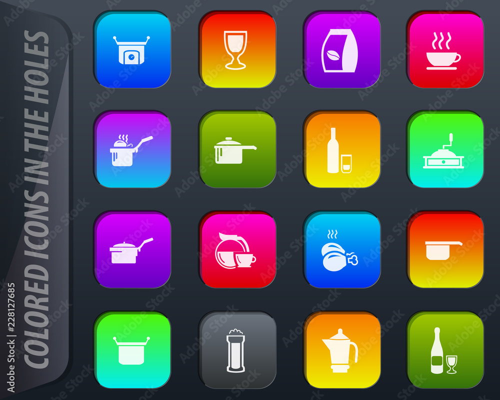 Food and kitchen icons set Food and kitchen icons set