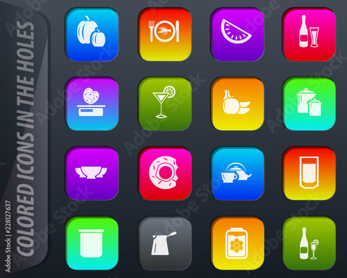 Food and kitchen icons set