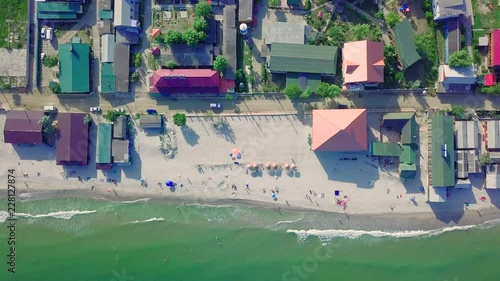 Aerial Front View Of Beach In Odessa.