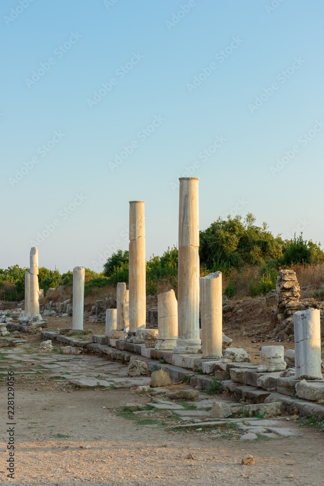 Ruins of ancient Roman buildings, Side, Turkey	