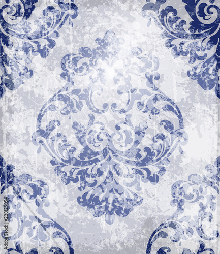 Vintage baroque pattern Vector. Beautiful ornament decor. Royal luxury texture grunge backgrounds. Splash painted colors