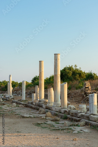 Ruins of ancient Roman buildings, Side, Turkey 