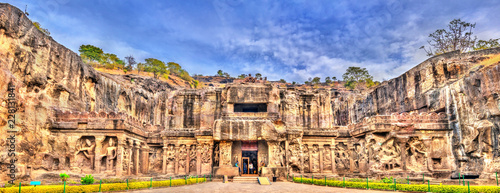 The Kailasa temple, the biggest temple at Ellora Caves. UNESCO world heritage site in Maharashtra, India photo