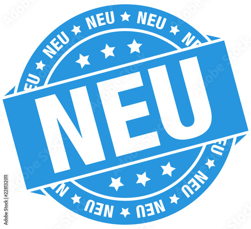 Button "Neu" blau flat