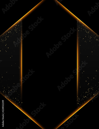 Luxury black and gold background. Design for presentation, concert, show