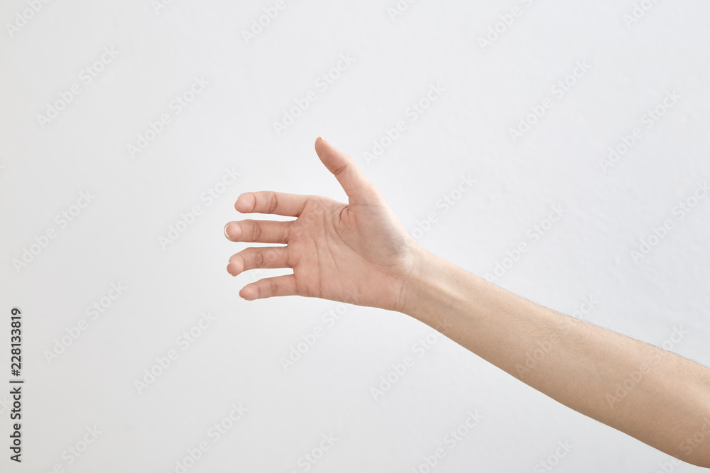 empty female hand on white empty female hand on white