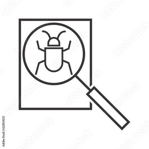 Debugging line black icon