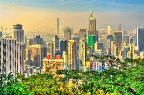 Skyline of Hong Kong from Victoria Peak