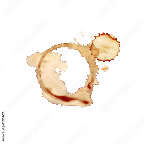 Vector Coffee Splash Isolated on White Background, Realistic Mug Print.