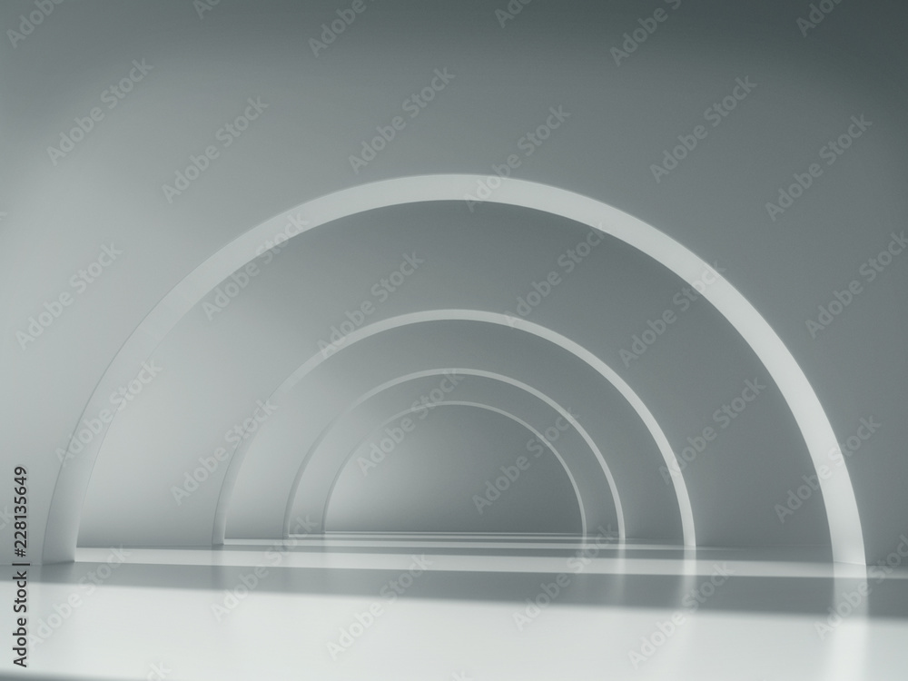 Fototapeta premium Abstract structure,Long corridor,Product showcase background,Long tunnel.3D rendering 