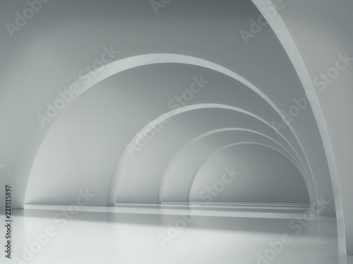 Abstract structure,Long corridor,Product showcase background,Long tunnel.3D rendering 