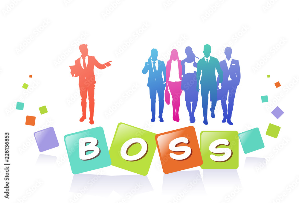 colourful success business people silhouette, group of diversity businessman with boss leader, successful team concept a4 horizontal vector illustration colourful success business people silhouette, group of diversity businessman with boss leader, successful team concept a4 horizontal vector illustration