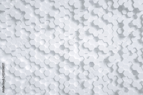 Fototapeta Naklejka Na Ścianę i Meble -  3d rendering, hexagon with white background