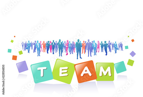 colourful success business people silhouette, group of diversity businessman and businesswoman successful team concept a4 horizontal vector illustration