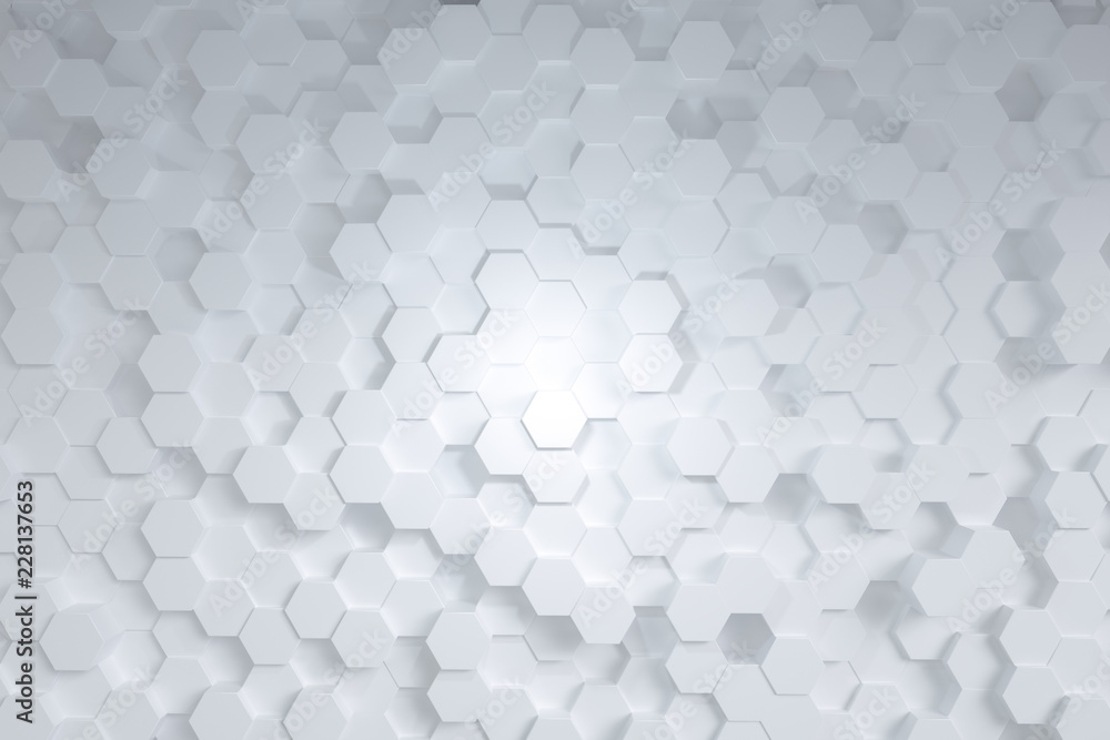 3d rendering, hexagon with white background 3d rendering, hexagon with white background