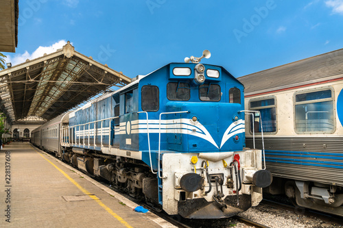 Passenger train at Oran Station in Algeria