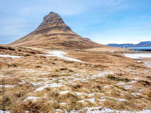 Kirkjufell mountain in winter  Iceland