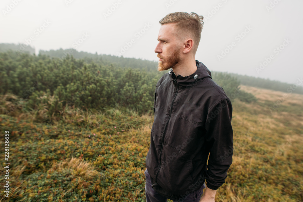 portrait in the fog in the mountains portrait in the fog in the mountains