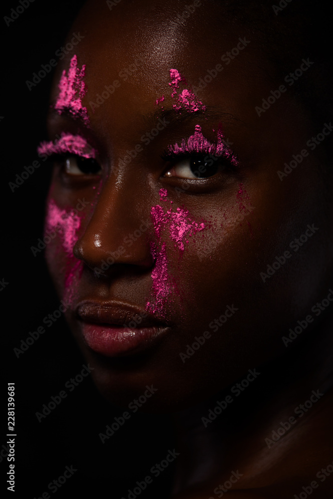 Portrait of the bright beautiful woman with art colorful make-up Portrait of the bright beautiful woman with art colorful make-up