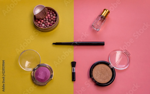 set of cosmetics and makeup