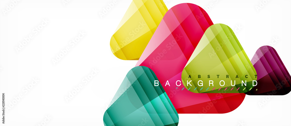 Glass triangles modern geometric composition, abstract background Glass triangles modern geometric composition, abstract background