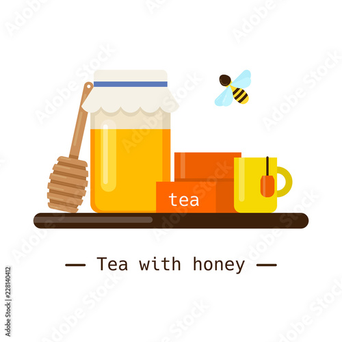 tea with honey illustration