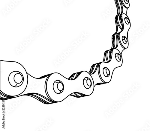 Bicycle chain close-up vector illustration. 3D design