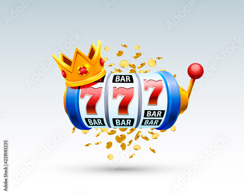 King slots 777 banner casino on the white background. Vector illustration
