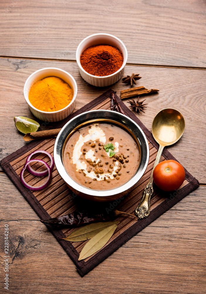 Dal makhani / makhni is a popular dish from India. Made with ingredients like whole black lentil, butter and cream. Served with Naan/roti and rice Dal makhani / makhni is a popular dish from India. Made with ingredients like whole black lentil, butter and cream. Served with Naan/roti and rice