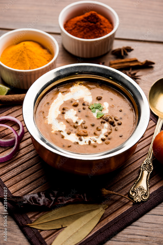 Dal makhani / makhni is a popular dish from India. Made with ingredients like whole black lentil, butter and cream. Served with Naan/roti and rice Dal makhani / makhni is a popular dish from India. Made with ingredients like whole black lentil, butter and cream. Served with Naan/roti and rice