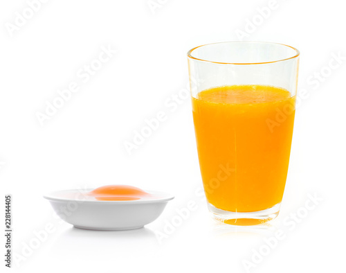 orange juice on white background