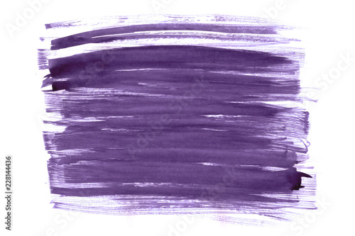 Purple abstract watercolor stroke design on paper texture