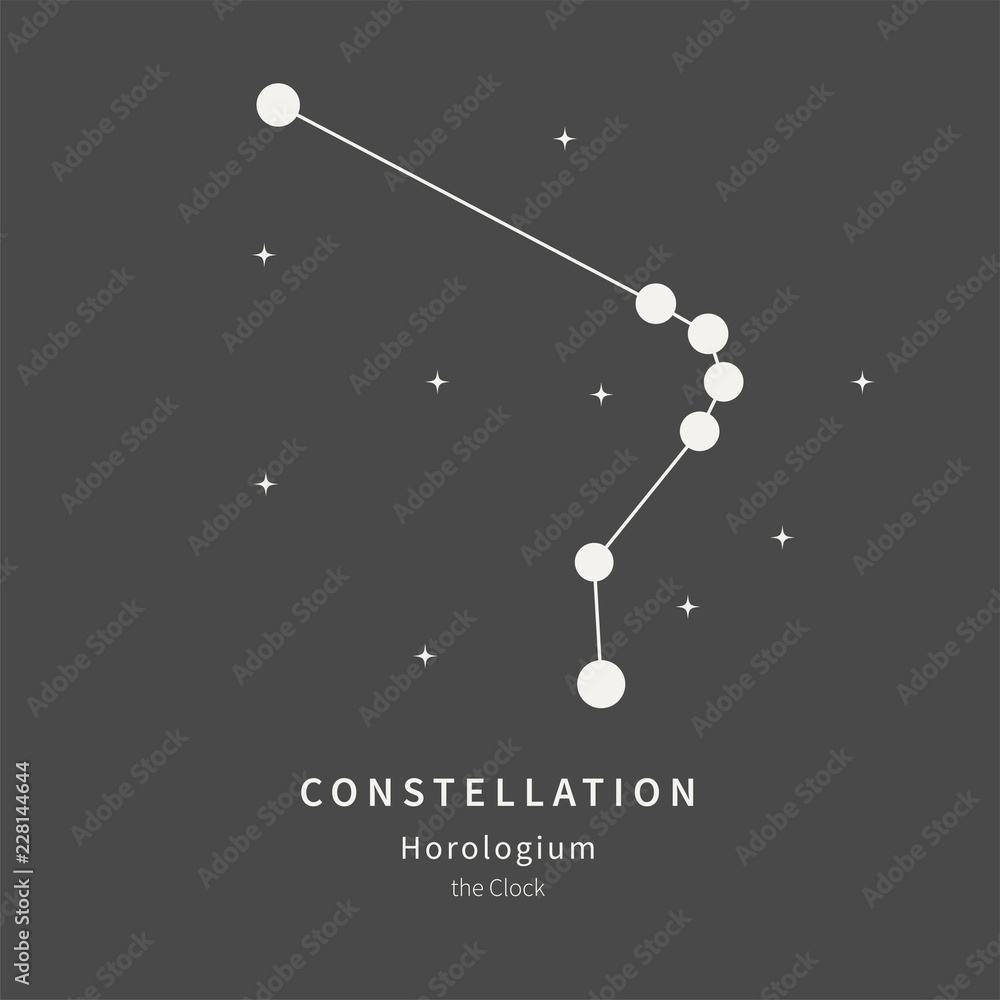 Fototapeta premium The Constellation Of Horologium. The Clock - linear icon. Vector illustration of the concept of astronomy.