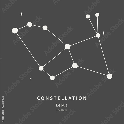 The Constellation Of Lepus. The Hare - linear icon. Vector illustration of the concept of astronomy. photo