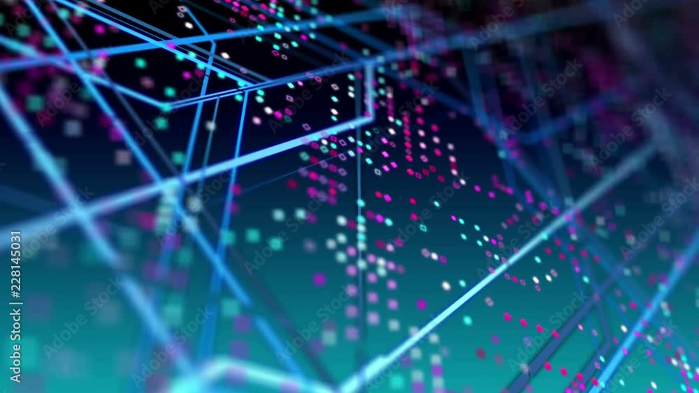 Abstract technology background, big data, network connection, communication animation Abstract technology background, big data, network connection, communication animation