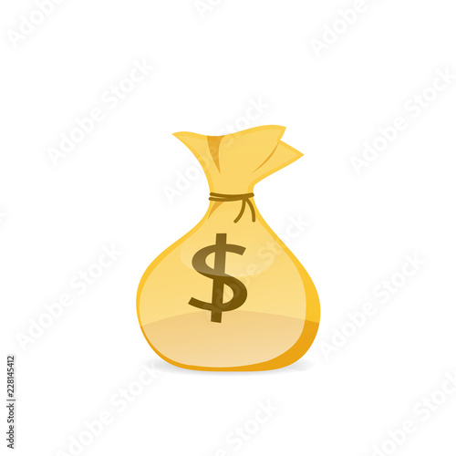 Grey money bag icon. Clipart image isolated on white background