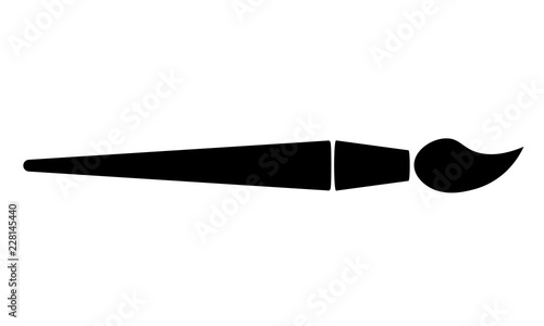 Paint brush silhouette icon. Clipart image isolated on white background