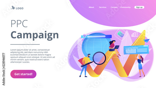 Digital marketing concept landing page.