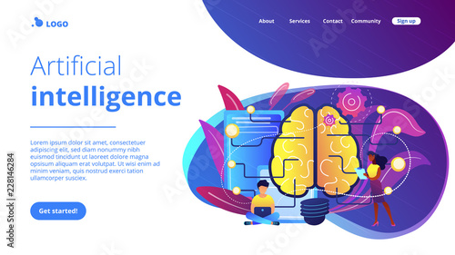 Artificial intelligence concept landing page.