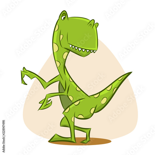 Cartoon dinosaur character. Vector illustration.