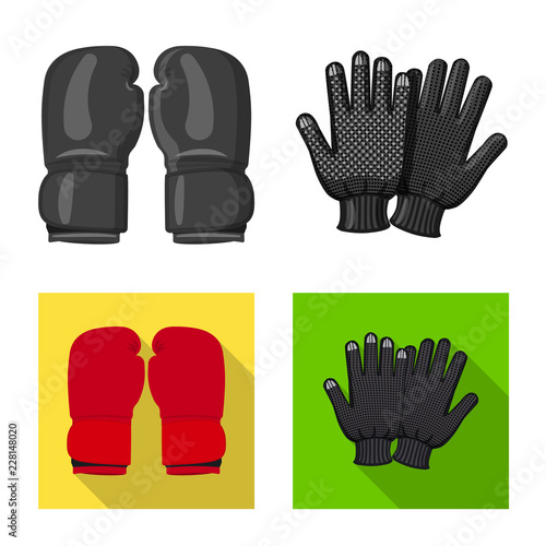 Isolated object of glove and winter symbol. Collection of glove and equipment vector icon for stock.