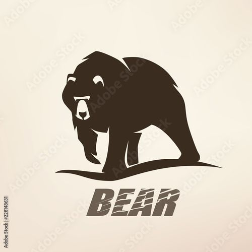 bear stylized vector silhouette, logo template
