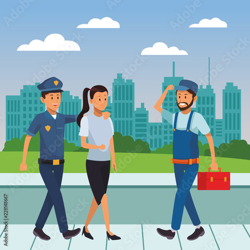 city police officer on duty cartoon
